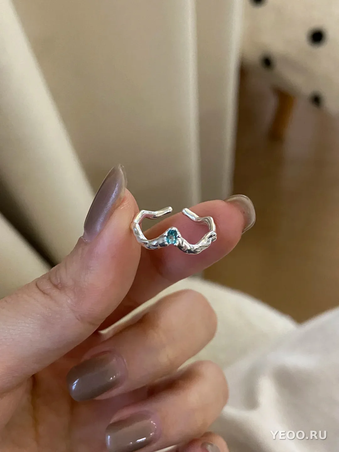 Кольцо корейское из серебра 925, гладкая шинка, для мизинца, разомкнутое