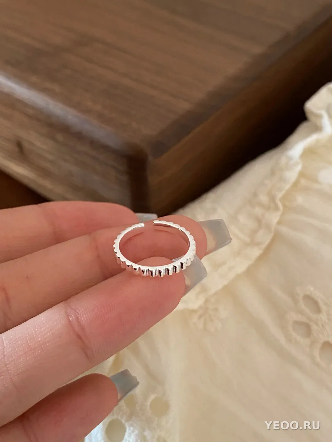 Кольцо корейское из серебра 925, гладкая шинка, для мизинца, разомкнутое