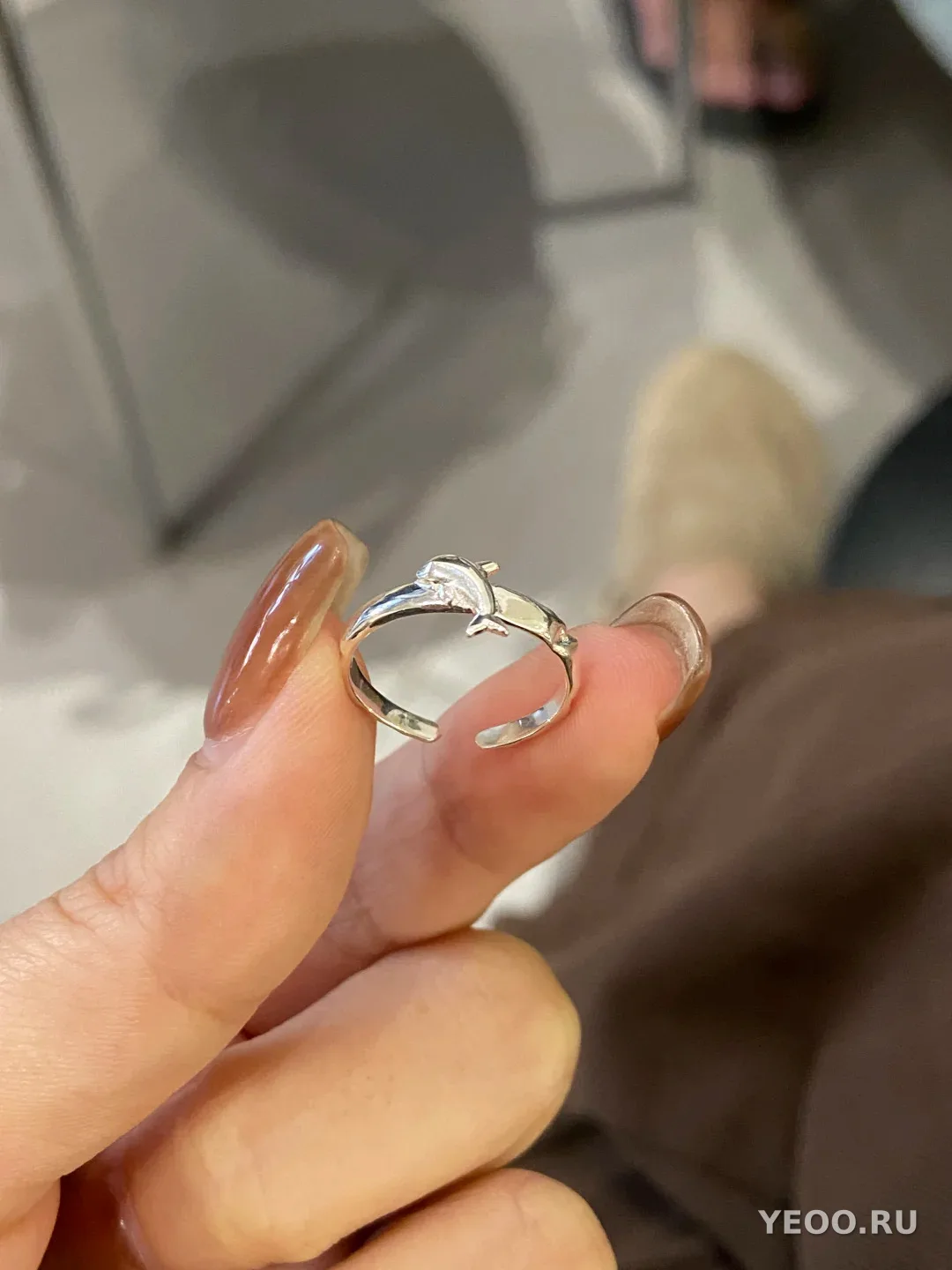 Кольцо корейское из серебра 925, гладкая шинка, для мизинца, разомкнутое