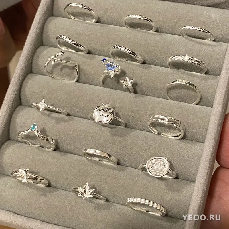 Кольцо корейское из серебра 925, гладкая шинка, для мизинца, разомкнутое