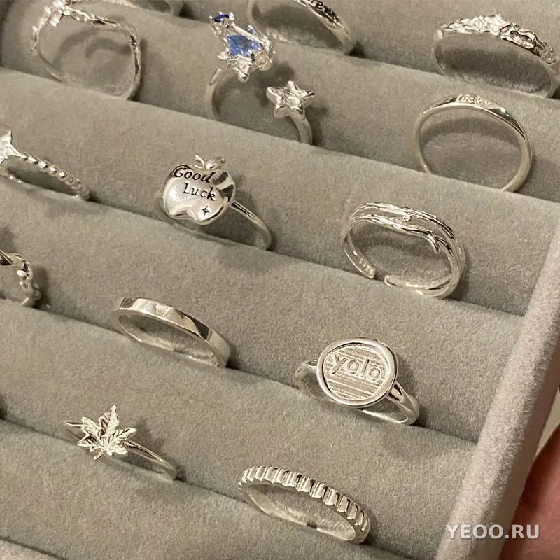 Кольцо корейское из серебра 925, гладкая шинка, для мизинца, разомкнутое