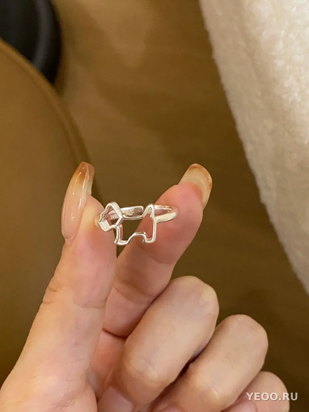 Кольцо корейское из серебра 925, гладкая шинка, для мизинца, разомкнутое