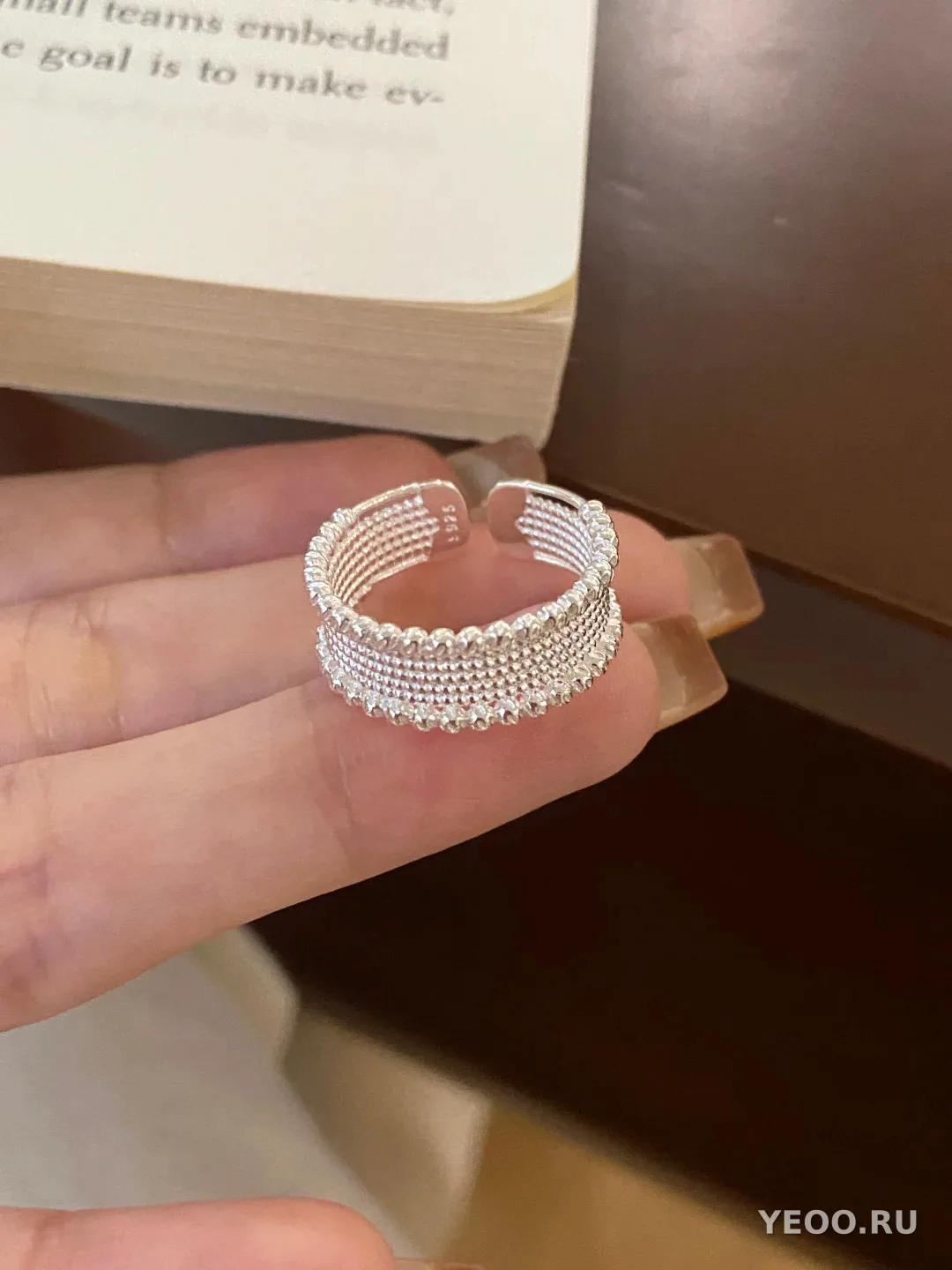 Кольцо корейское из серебра 925, гладкая шинка, для мизинца, разомкнутое