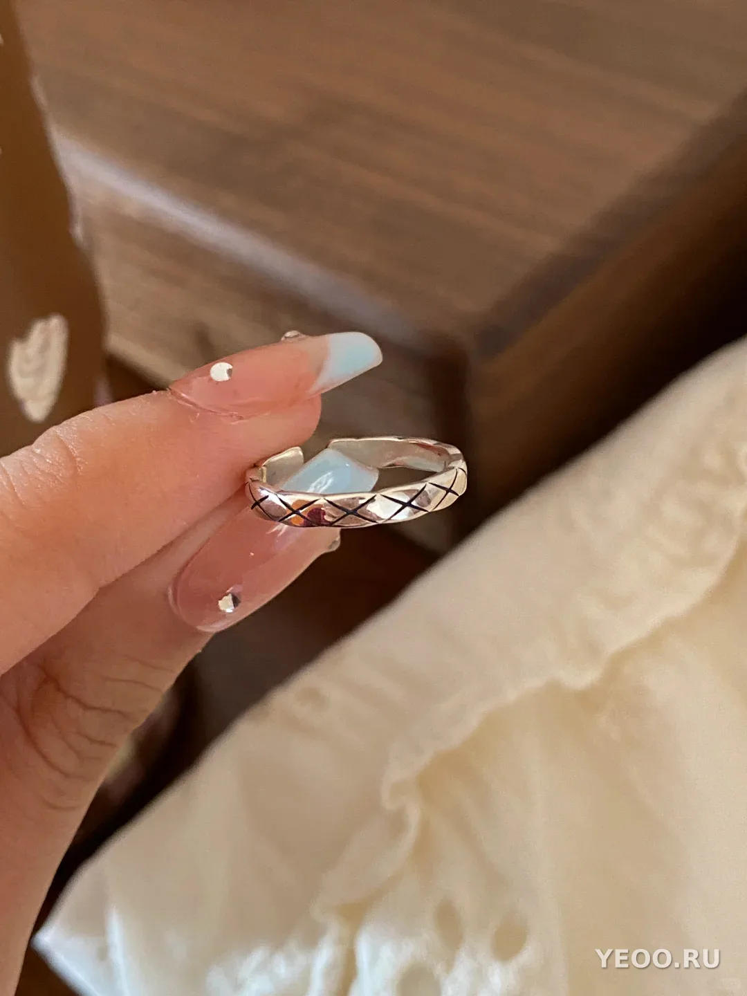 Кольцо корейское из серебра 925, гладкая шинка, для мизинца, разомкнутое