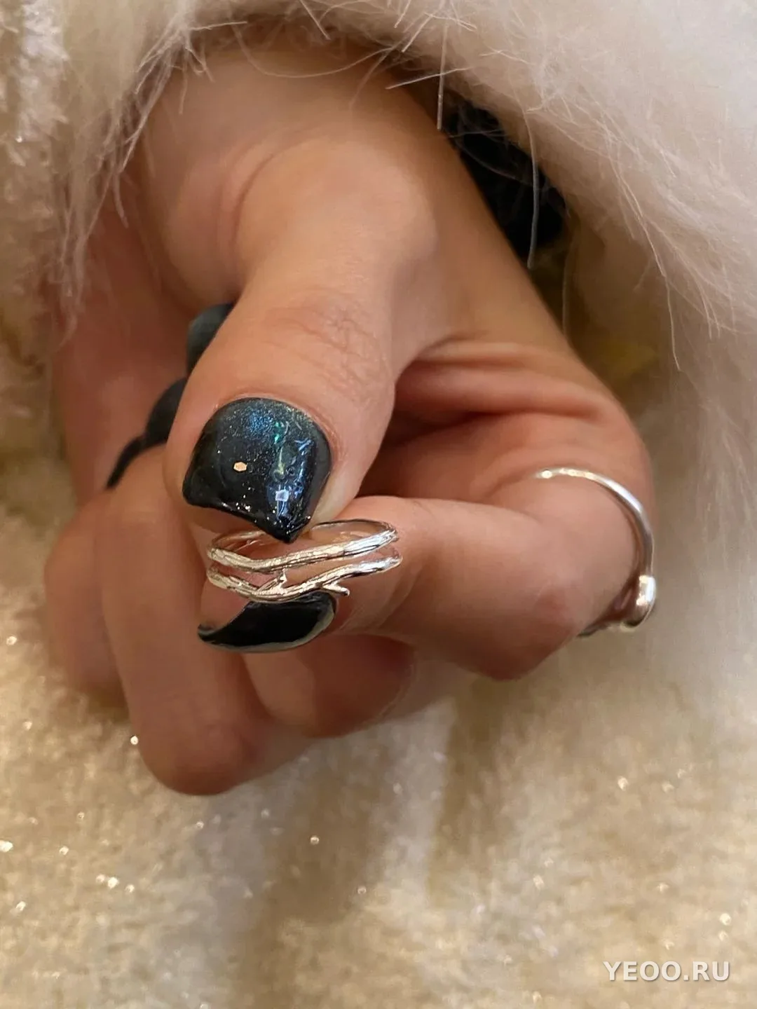 Кольцо корейское из серебра 925, гладкая шинка, для мизинца, разомкнутое