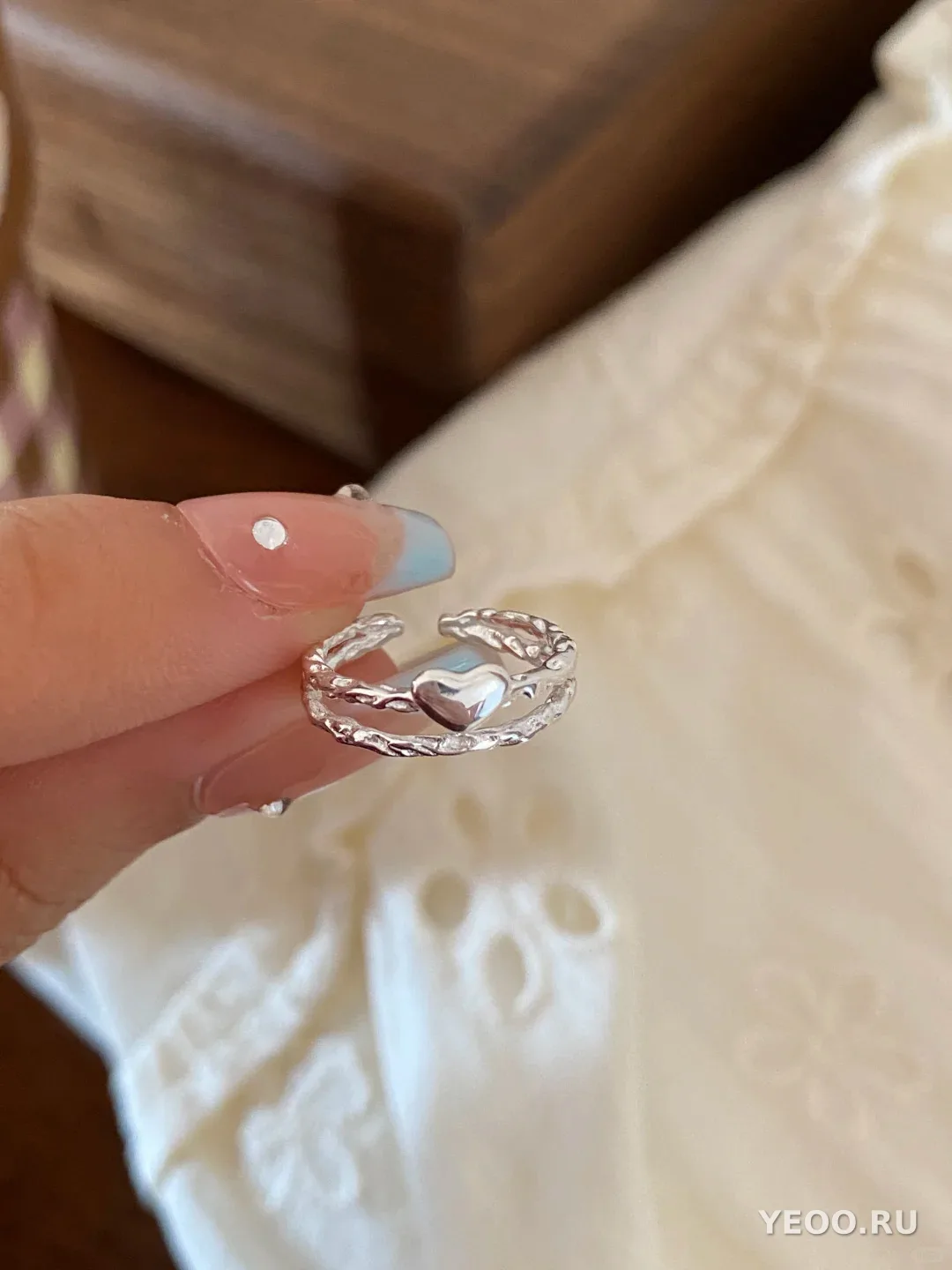 Кольцо корейское из серебра 925, гладкая шинка, для мизинца, разомкнутое