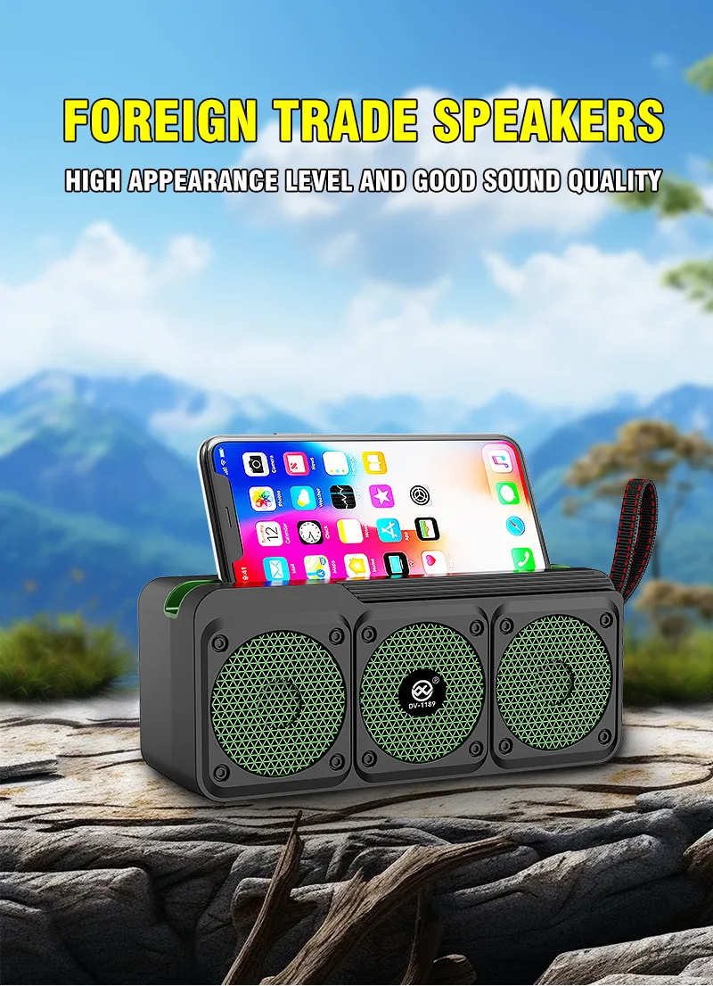 Портативная Bluetooth-колонка с солнечной панелью, USB, слот для карт