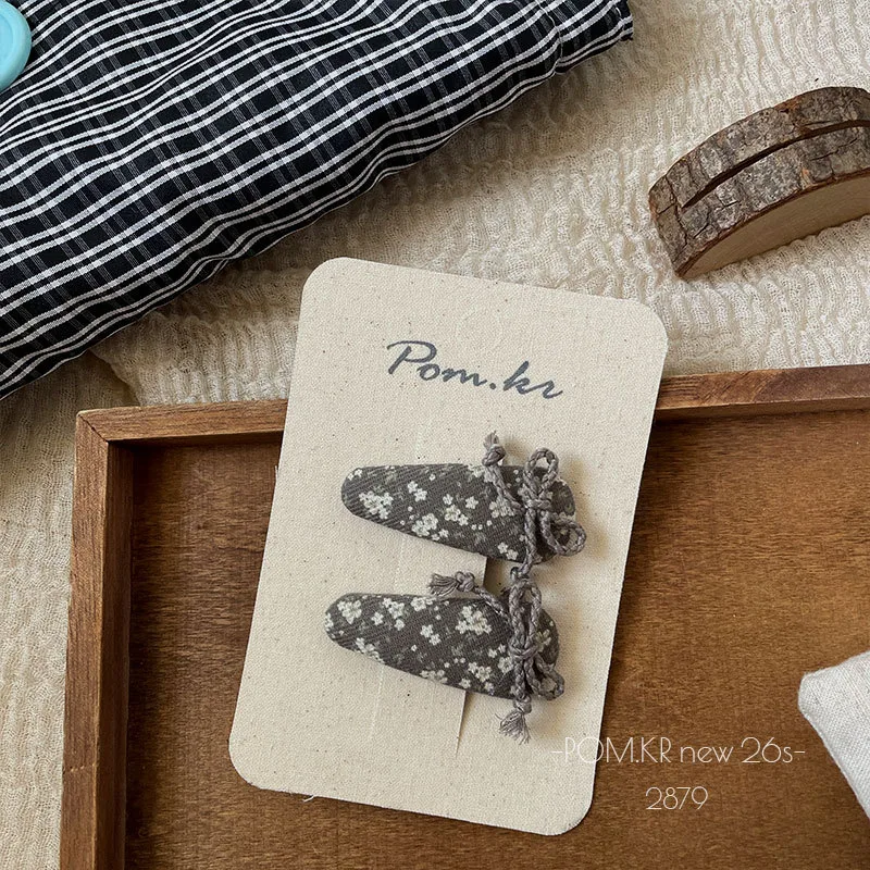 Детская заколка из ткани с вышивкой и цветочным узором, ручная работа
