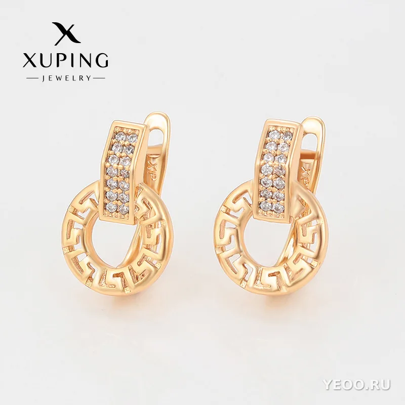 Серьги-гвоздики из медного сплава, геометрическая форма, покрытие 18K
