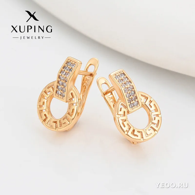 Серьги-гвоздики из медного сплава, геометрическая форма, покрытие 18K