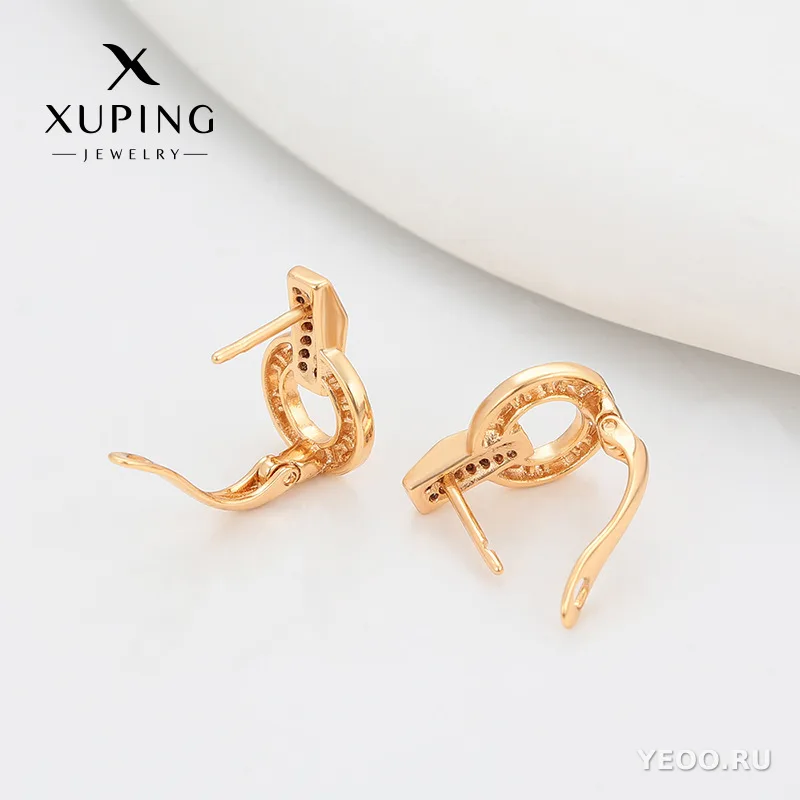 Серьги-гвоздики из медного сплава, геометрическая форма, покрытие 18K