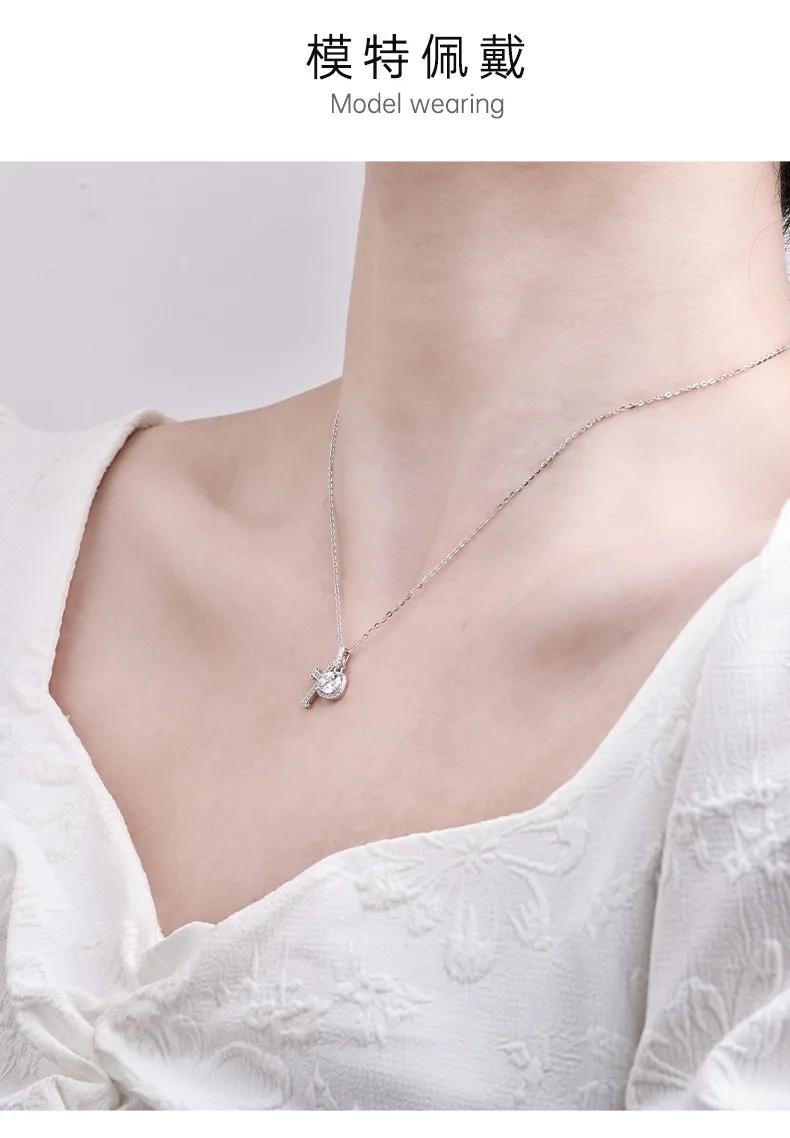 Серебряное ожерелье с крестом из пробы 925, длина 41–50 см