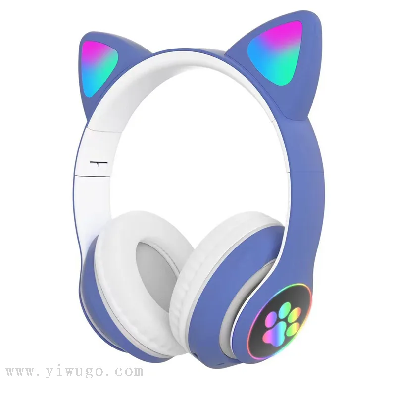 Беспроводные Bluetooth-наушники с кошачьими ушками и LED-подсветкой