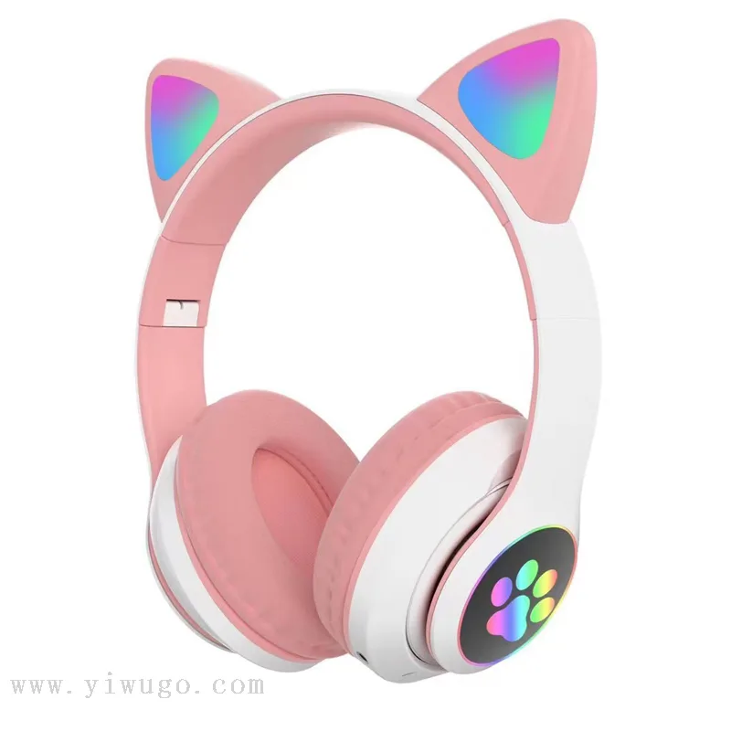 Беспроводные Bluetooth-наушники с кошачьими ушками и LED-подсветкой