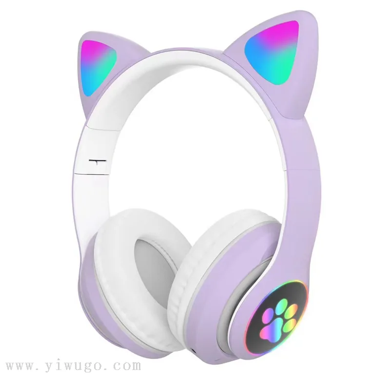 Беспроводные Bluetooth-наушники с кошачьими ушками и LED-подсветкой