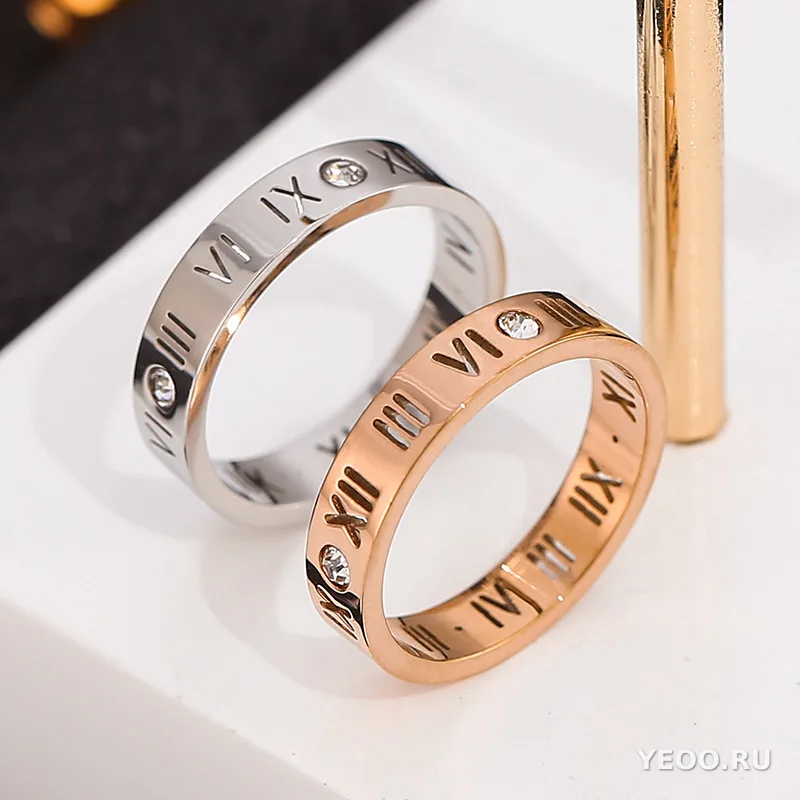 Кольцо женское из титановой стали, гладкое, покрытие 18K, для мизинца, не тускнеет
