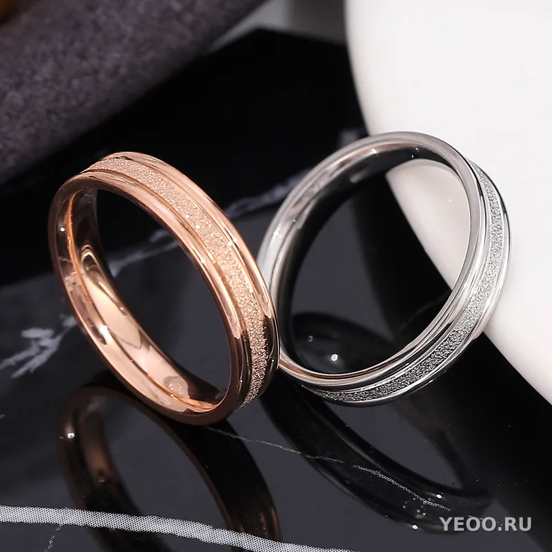 Кольцо женское из титановой стали, гладкое, покрытие 18K, для мизинца, не тускнеет