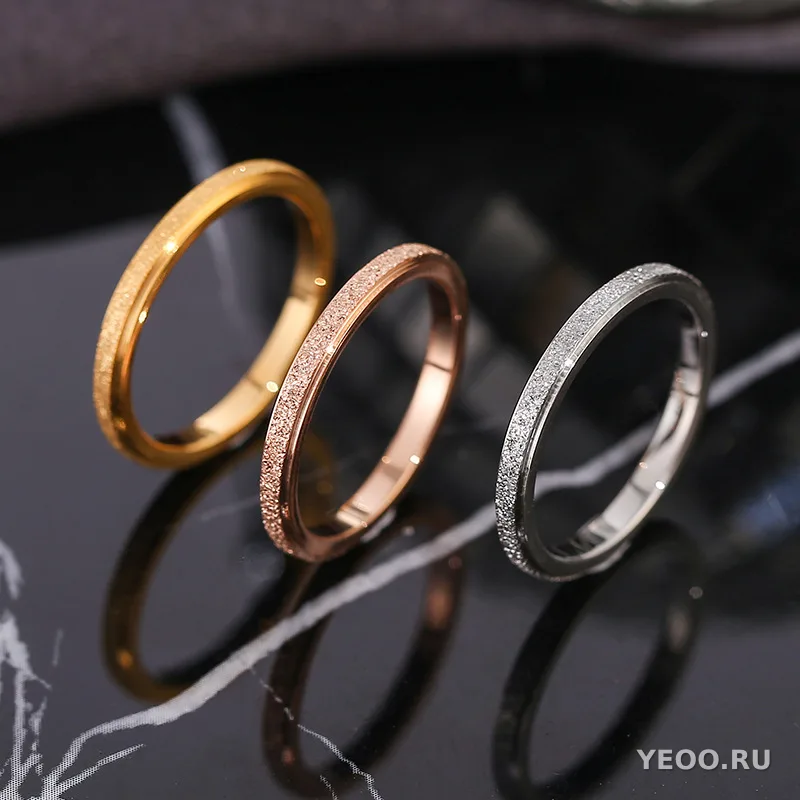 Кольцо женское из титановой стали, гладкое, покрытие 18K, для мизинца, не тускнеет