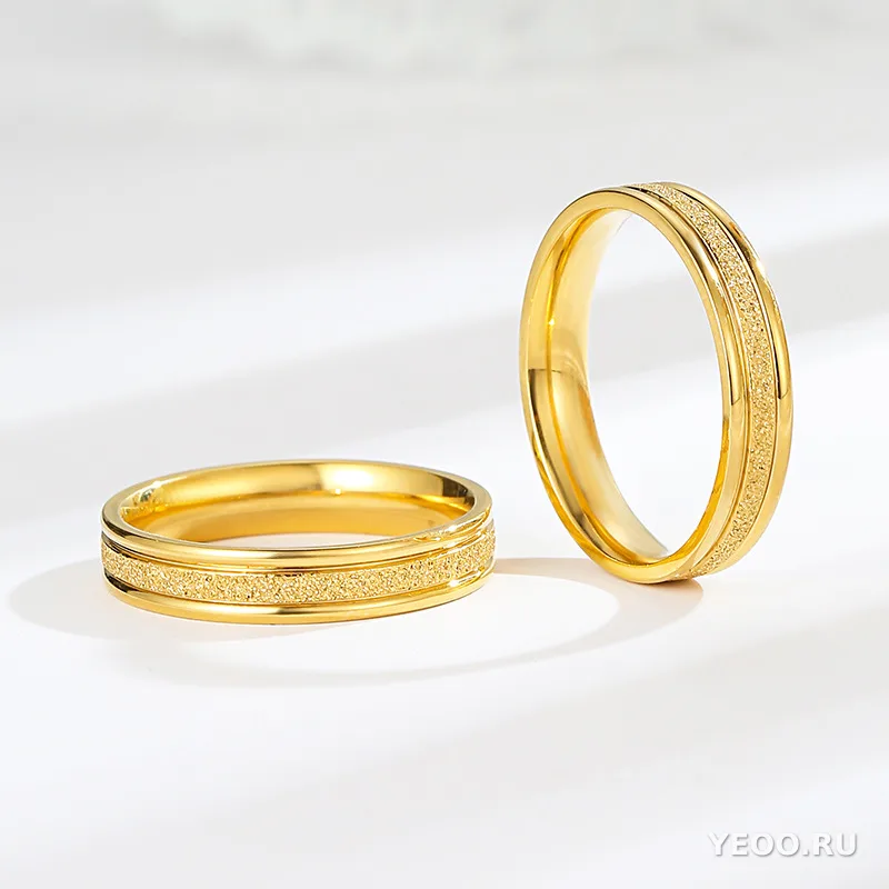 Кольцо женское из титановой стали, гладкое, покрытие 18K, для мизинца, не тускнеет