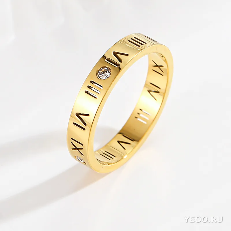Кольцо женское из титановой стали, гладкое, покрытие 18K, для мизинца, не тускнеет
