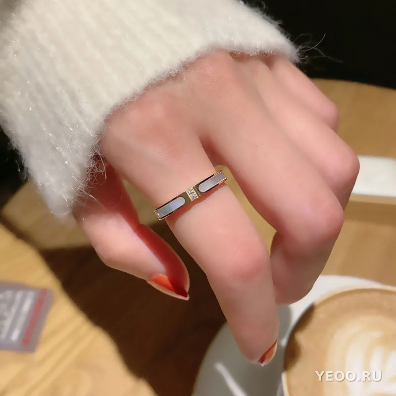Кольцо женское из титановой стали, гладкое, покрытие 18K, для мизинца, не тускнеет