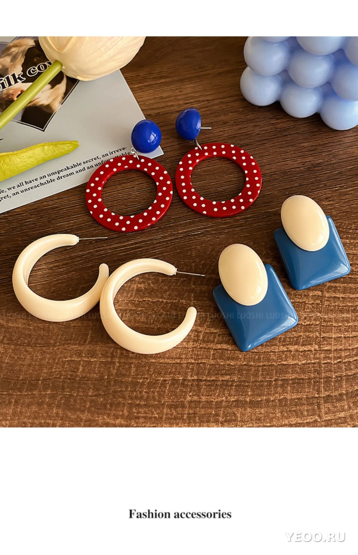 Серьги-клипсы в гонконгском стиле, без прокола, из сплава