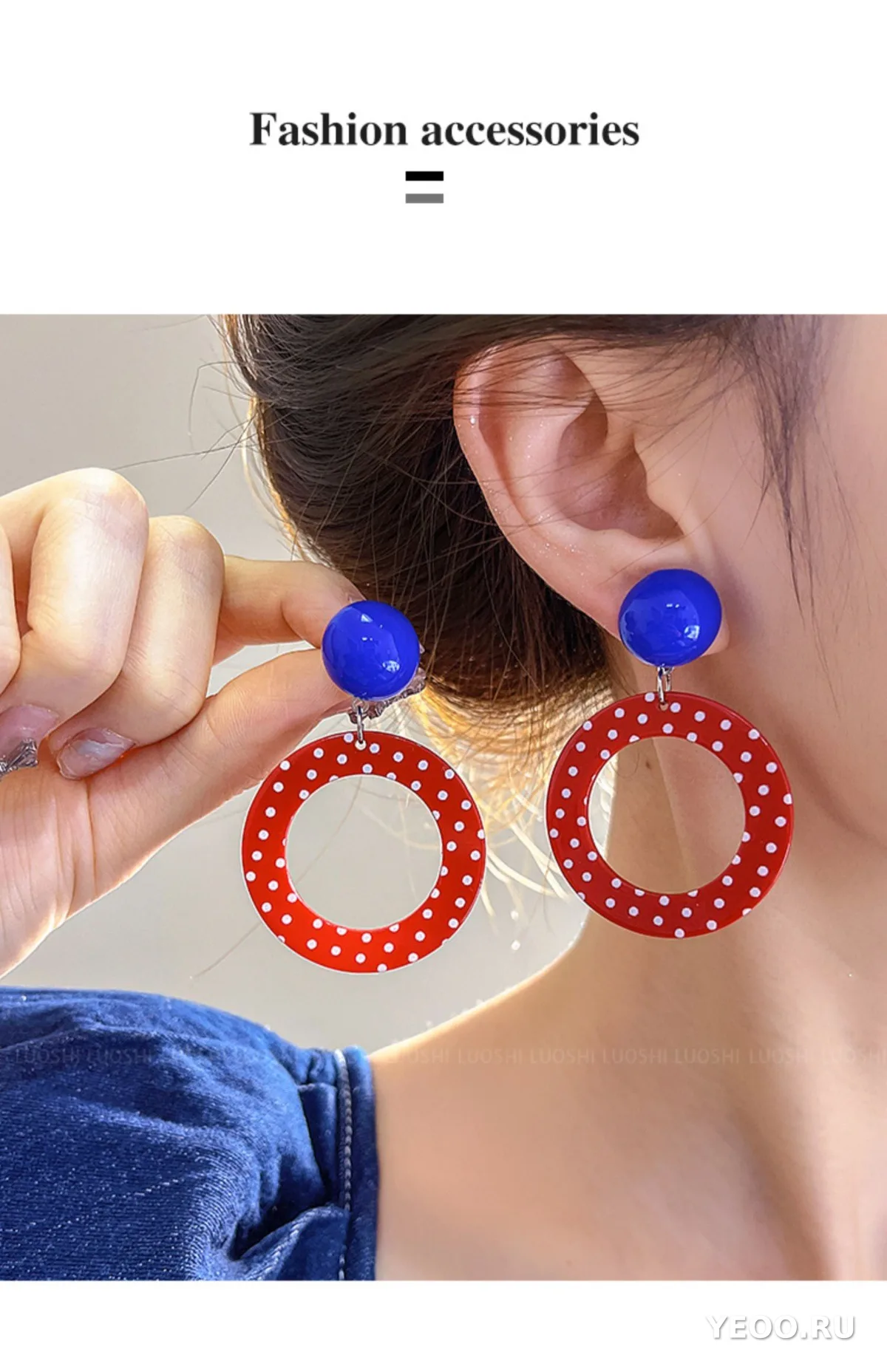 Серьги-клипсы в гонконгском стиле, без прокола, из сплава