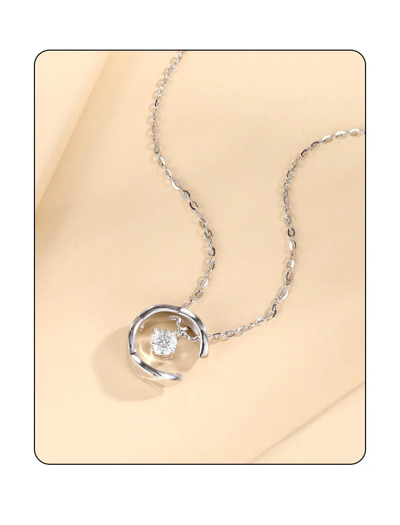 Серебряное ожерелье из пробы 925 с вставками из муассанита, длина 41–50 см