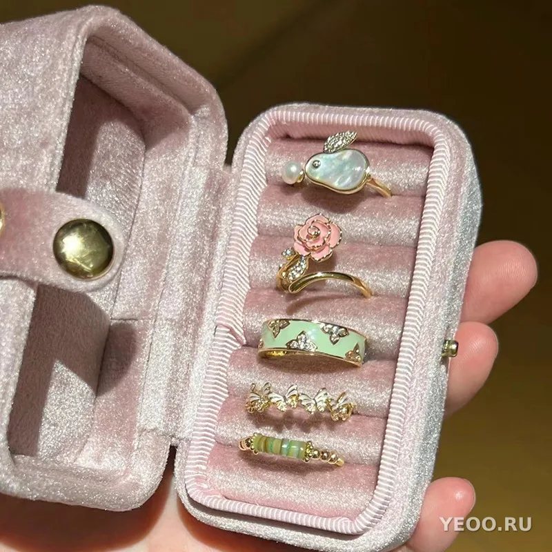 Эмалированное кольцо с бабочкой для женщин, регулируемое, геометрический дизайн, медь, покрытие гальваникой