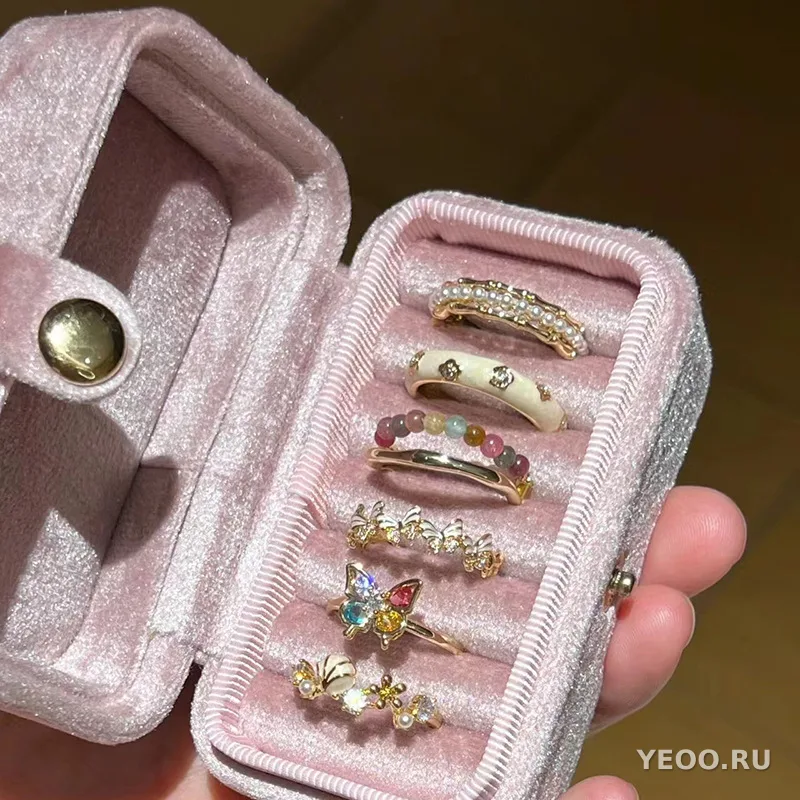 Эмалированное кольцо с бабочкой для женщин, регулируемое, геометрический дизайн, медь, покрытие гальваникой