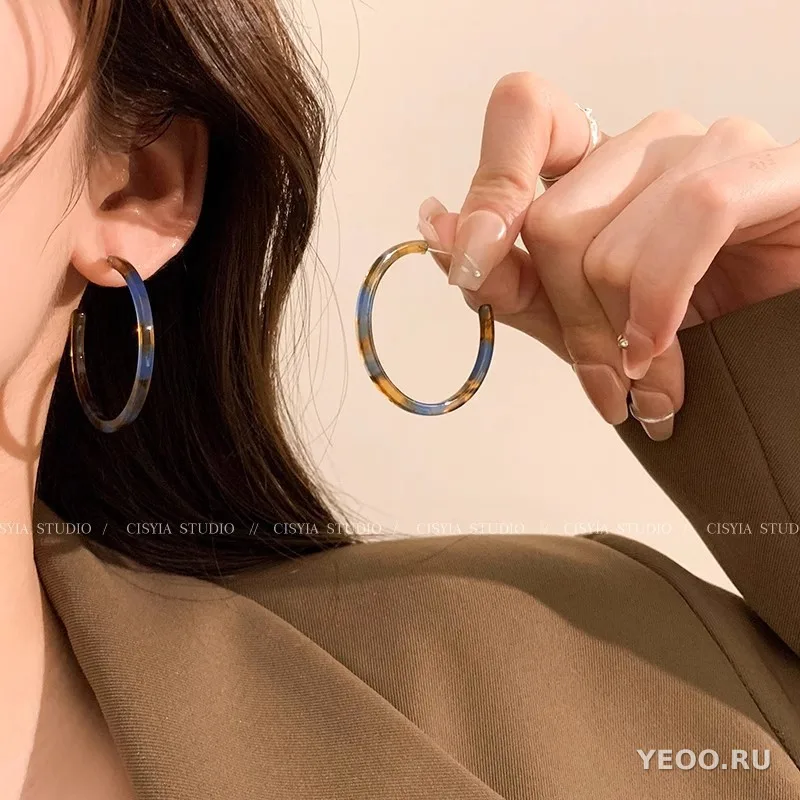 Серьги-кольца из серебра 925 пробы для женщин и мужчин, минималистичные, для круглого и квадратного лица