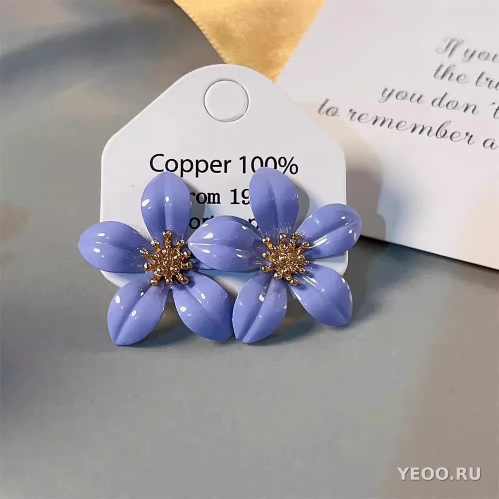 Серьги-подвески из органзы с цветочным узором, серебряная основа 925 пробы