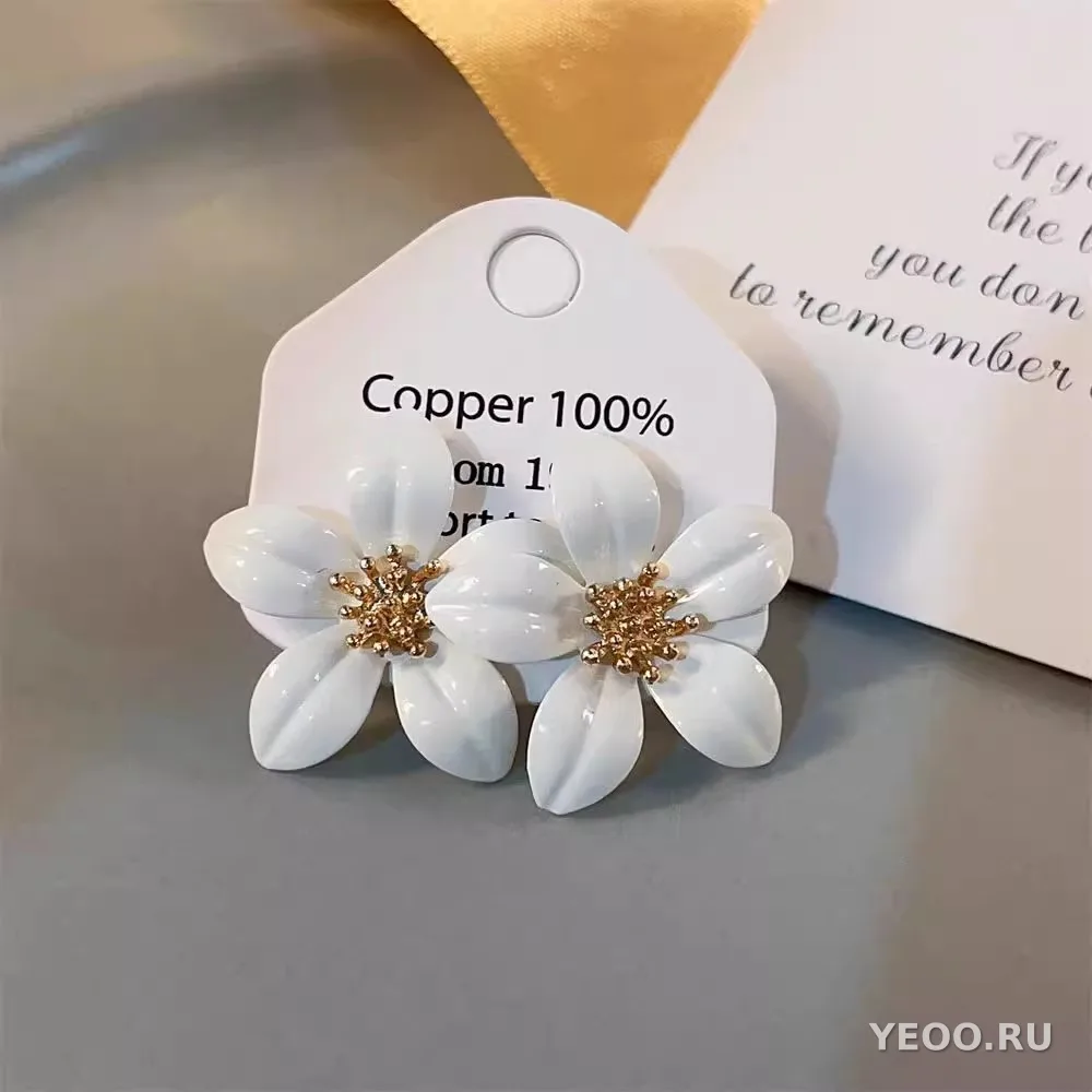Серьги-подвески из органзы с цветочным узором, серебряная основа 925 пробы