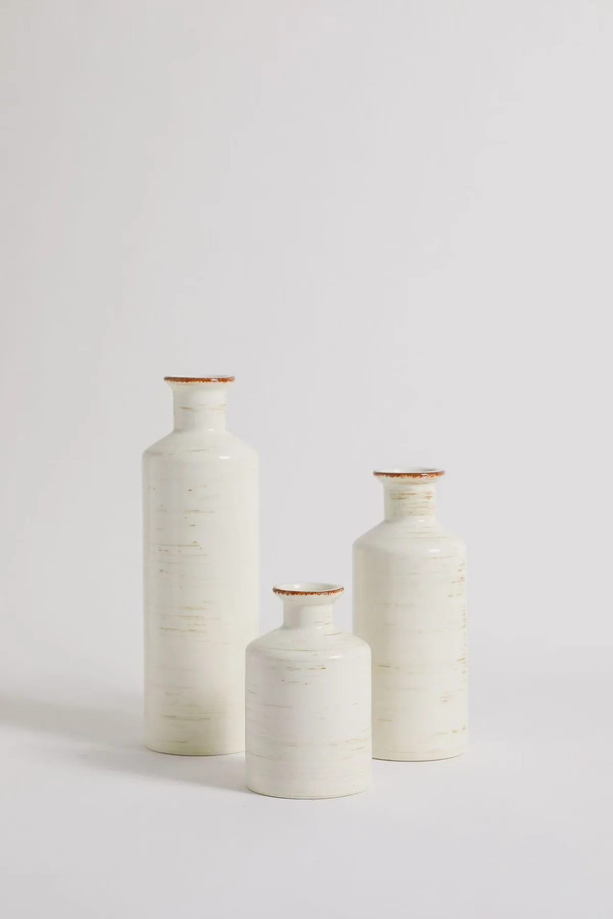 Набор из трёх керамических ваз с эффектом кракле, ретро-декор