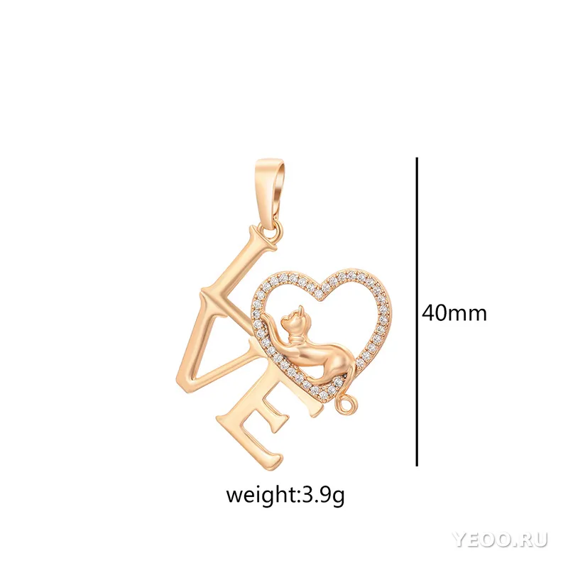 Подвеска-котик из медного сплава с покрытием 18K, ретро-стиль