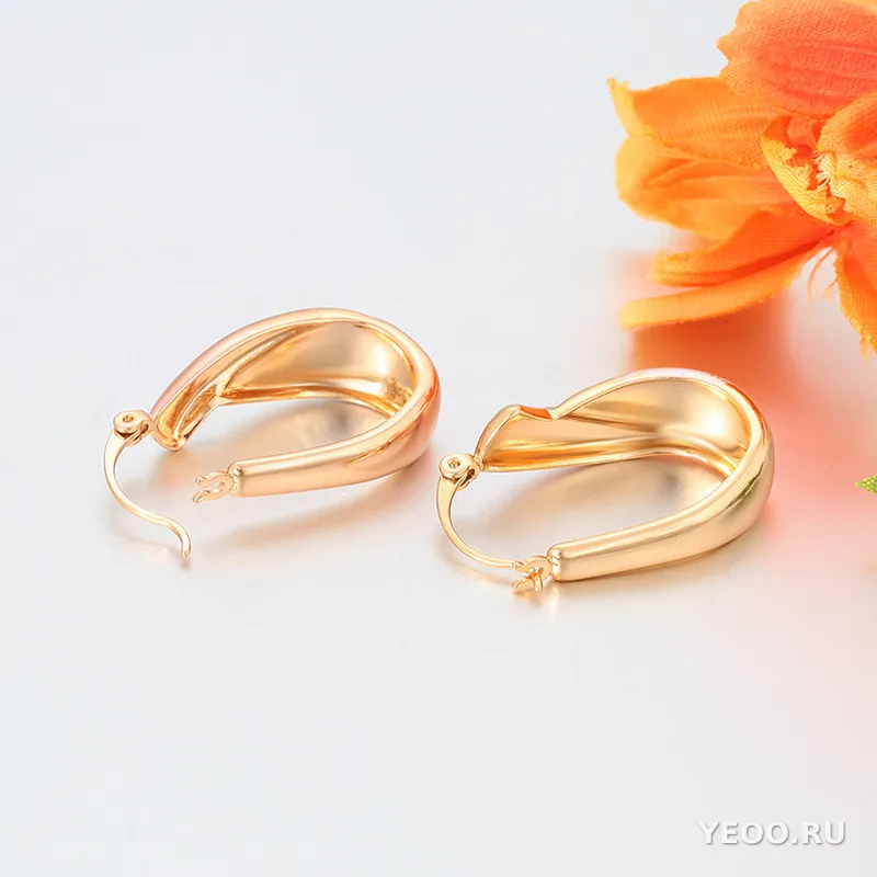 Серьги-кольца из медного сплава, три цвета, винтажный стиль