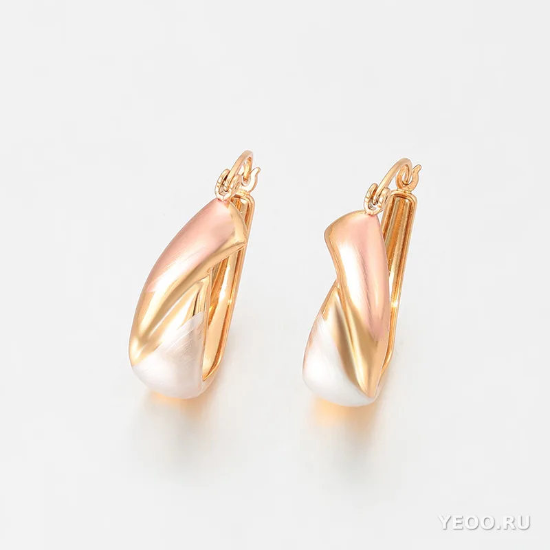 Серьги-кольца из медного сплава, три цвета, винтажный стиль