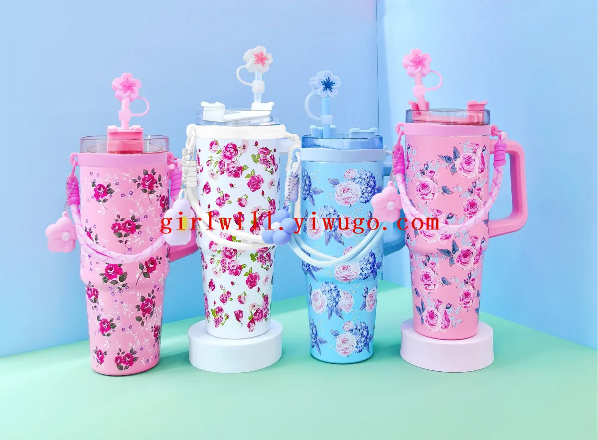 Термокружка автомобильная 30 oz из нержавеющей стали с подвеской и ремешком