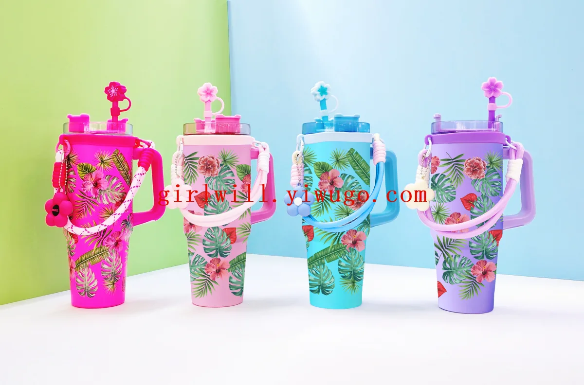 Термокружка автомобильная 30 oz из нержавеющей стали с подвеской и ремешком
