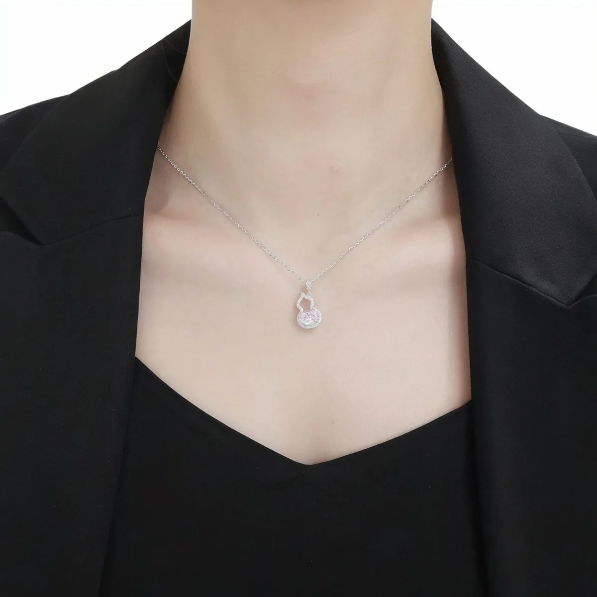 Колье-цепочка из серебра 925 пробы с подвеской-тыквой-горлянкой, 41–50 см