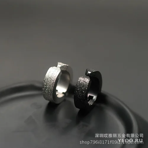 Матовые серьги-клипсы без прокола, стальные, унисекс, 1 пара