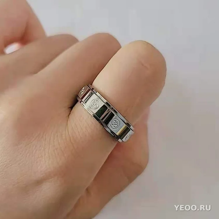 Кольцо из титановой стали с вращающимся элементом, парное, для мужчин и женщин