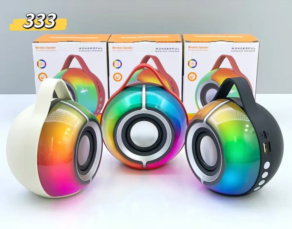 Портативная Bluetooth-колонка SY-333 с RGB-подсветкой, 1000-1200 мАч