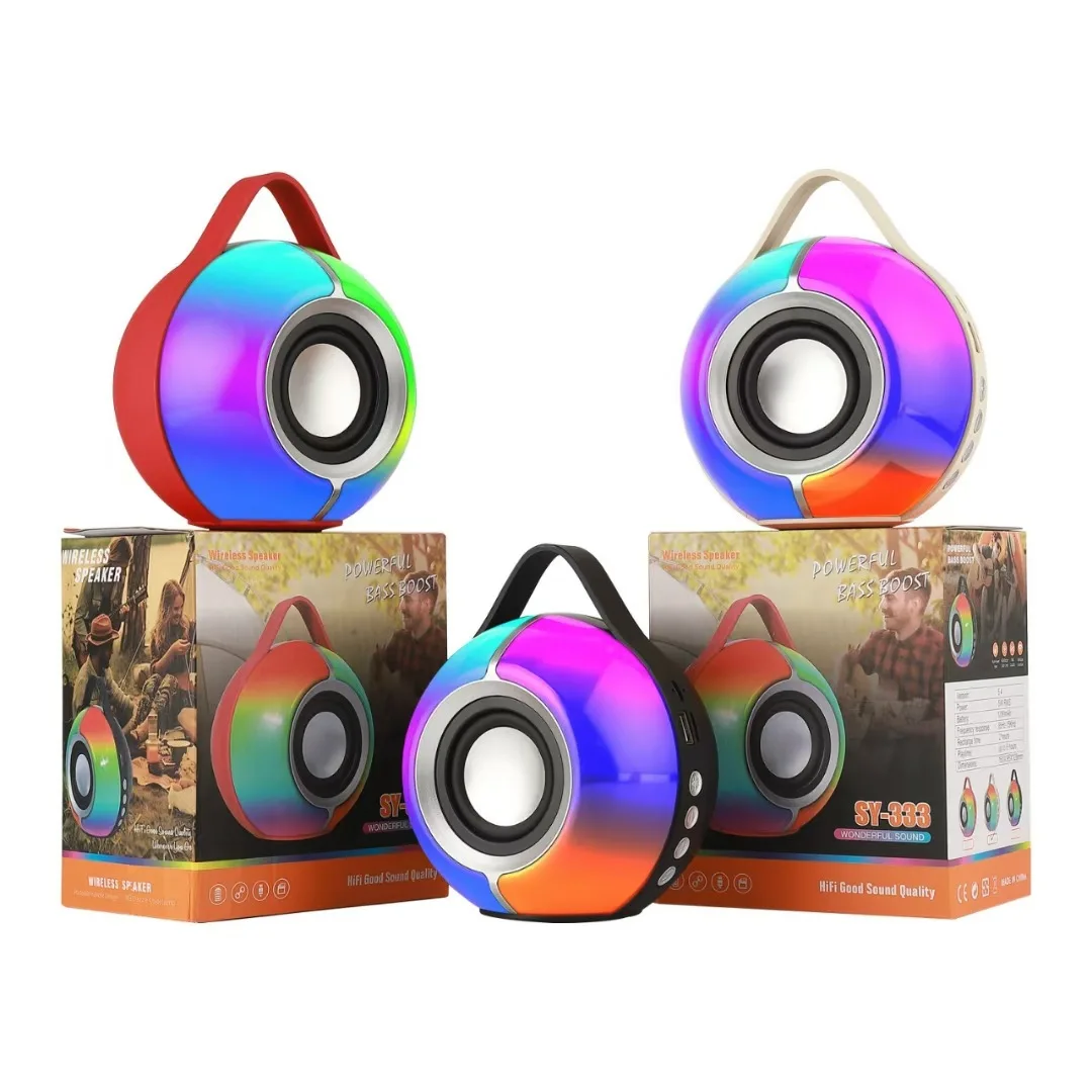 Портативная Bluetooth-колонка SY-333 с RGB-подсветкой, 1000-1200 мАч