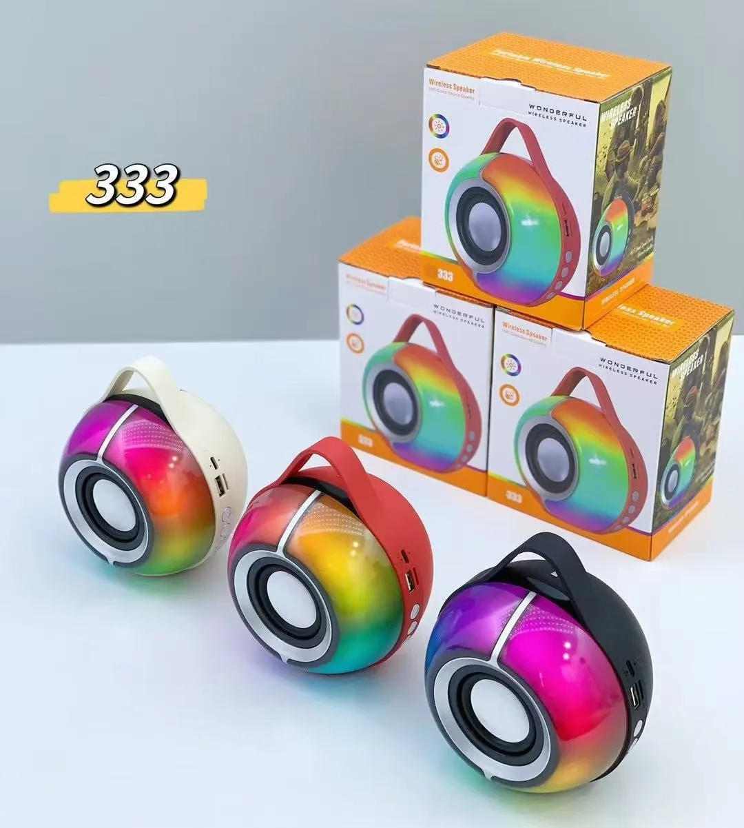 Портативная Bluetooth-колонка SY-333 с RGB-подсветкой, 1000-1200 мАч