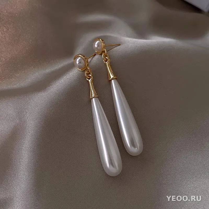 Серьги-гвоздики женские с жемчугом, из серебра 925 пробы, гальваническое покрытие, ретро-стиль