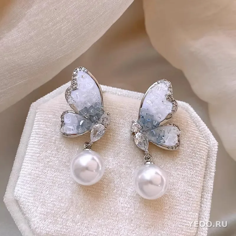 Серьги-гвоздики женские с жемчугом, из серебра 925 пробы, гальваническое покрытие, ретро-стиль