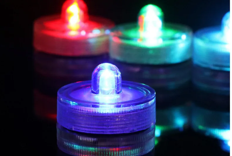 Круглая водонепроницаемая LED-свеча для аквариума, тонущая, многоцветная