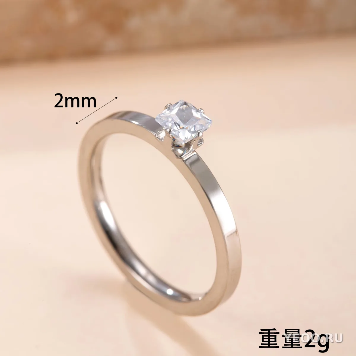 Кольцо парное из нержавеющей стали с шестью крапанами, покрытие 18K, корейский стиль