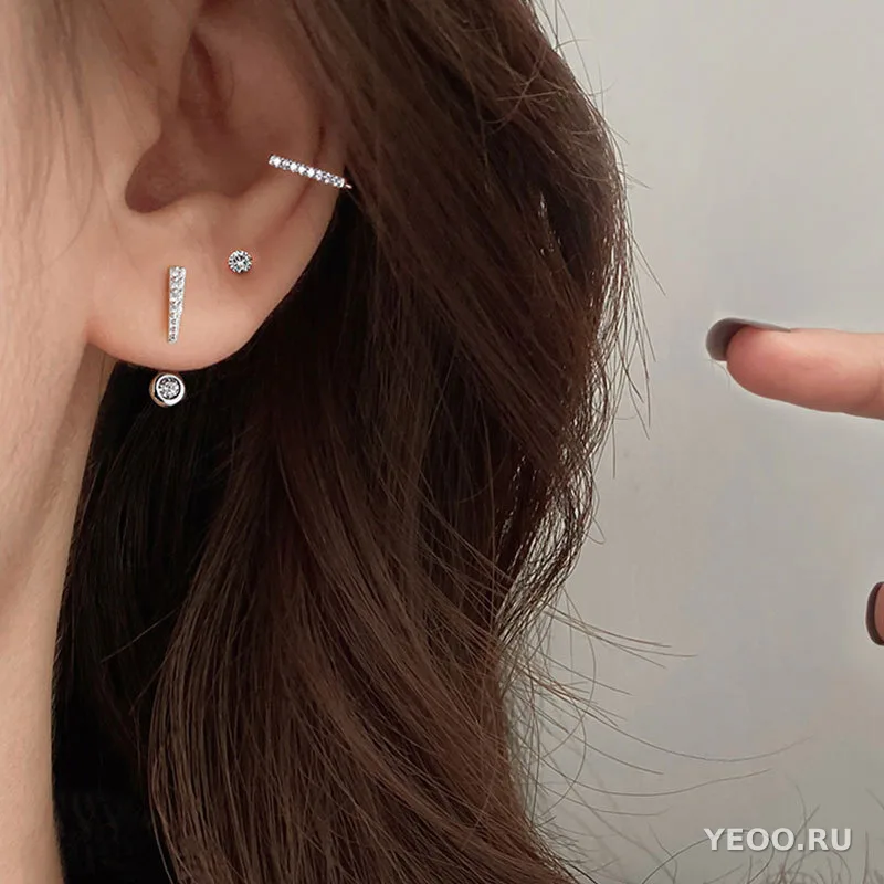 Серьги-гвоздики женские из меди с геометрическим дизайном в стиле Instagram